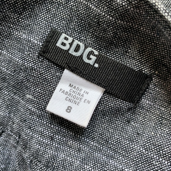 BDG Gray Linen Blend Mini Skirt with Pockets, Sz 8 - Picture 6 of 8